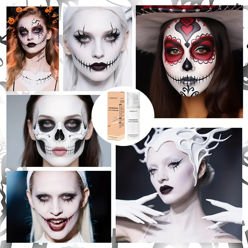 Full Coverage Matte White Liquid Foundation for Cosplay and SFX