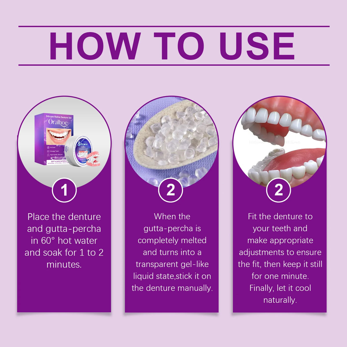 Comfortable Silicone Denture Reline and Fitting Set