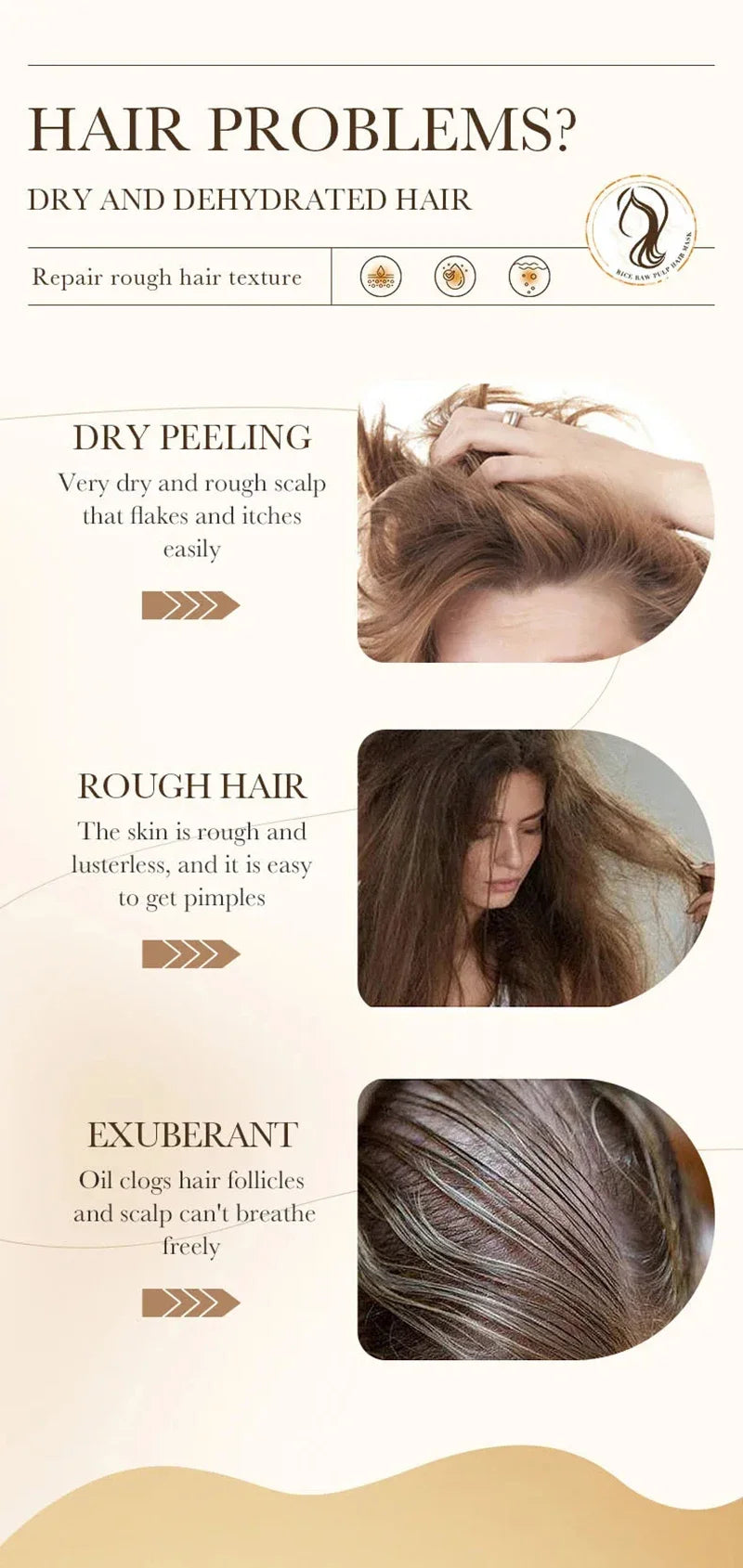 Deep Repairing Rice Hair Mask for Damaged Hair