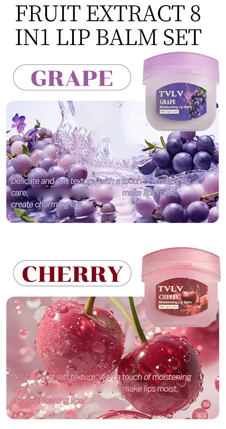 Hydrating Fruit Extract Lip Balm Set for Soft Smooth Lips