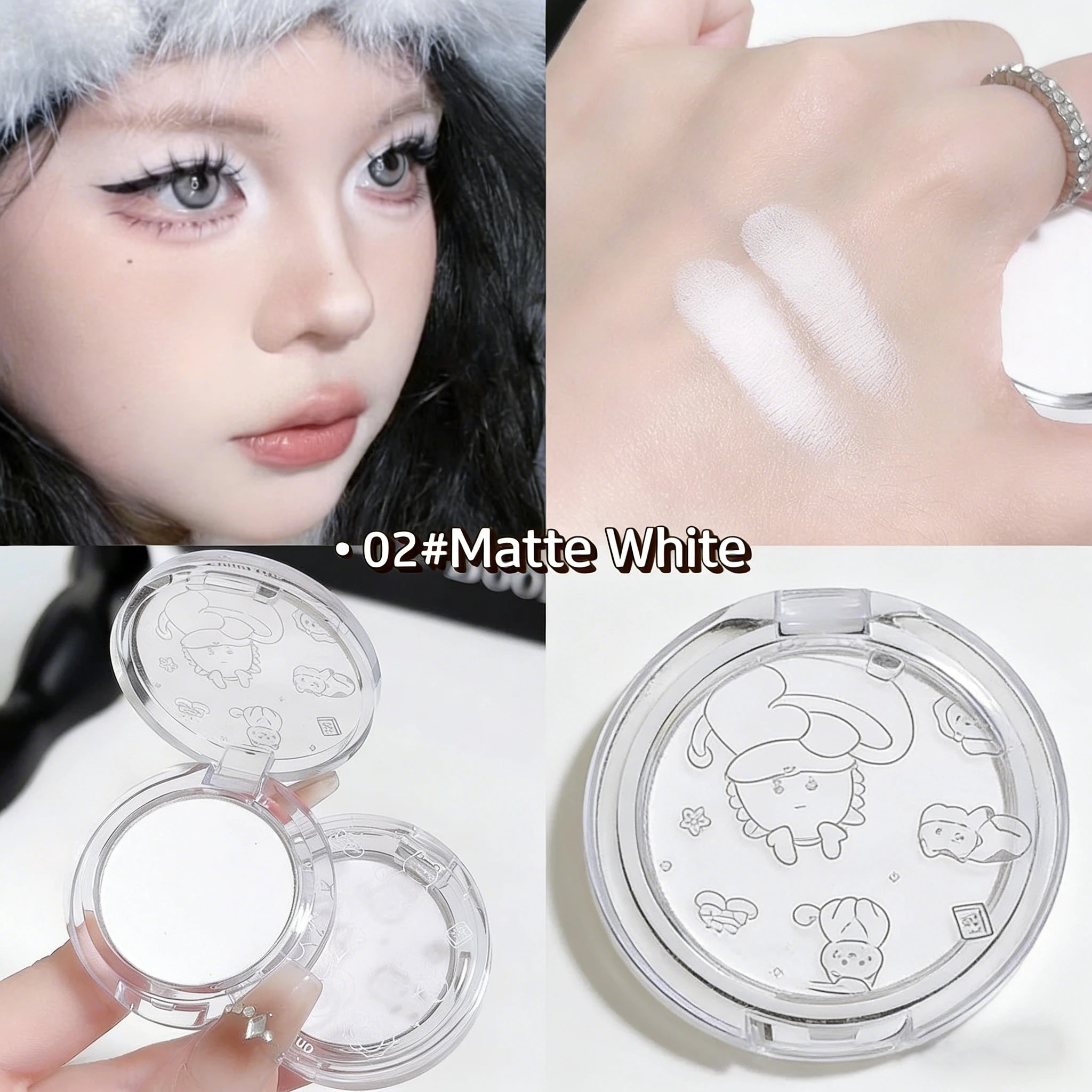 Matte White Face Highlighter and Contour Powder - 1