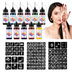 Temporary Tattoo Ink Kit with Stencils for DIY Body Art
