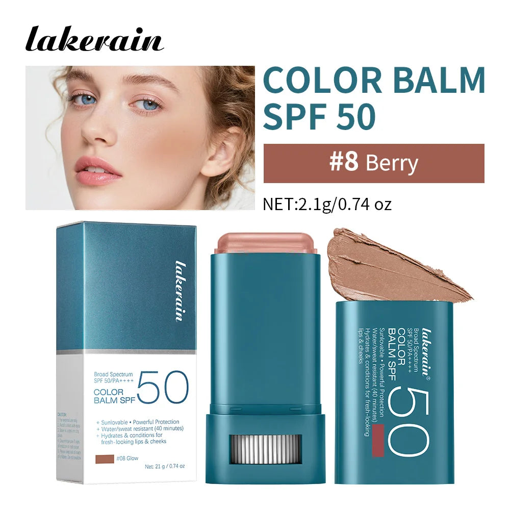 SPF 50 Tinted Sunscreen Blush Stick for Cheeks and Lips - 24