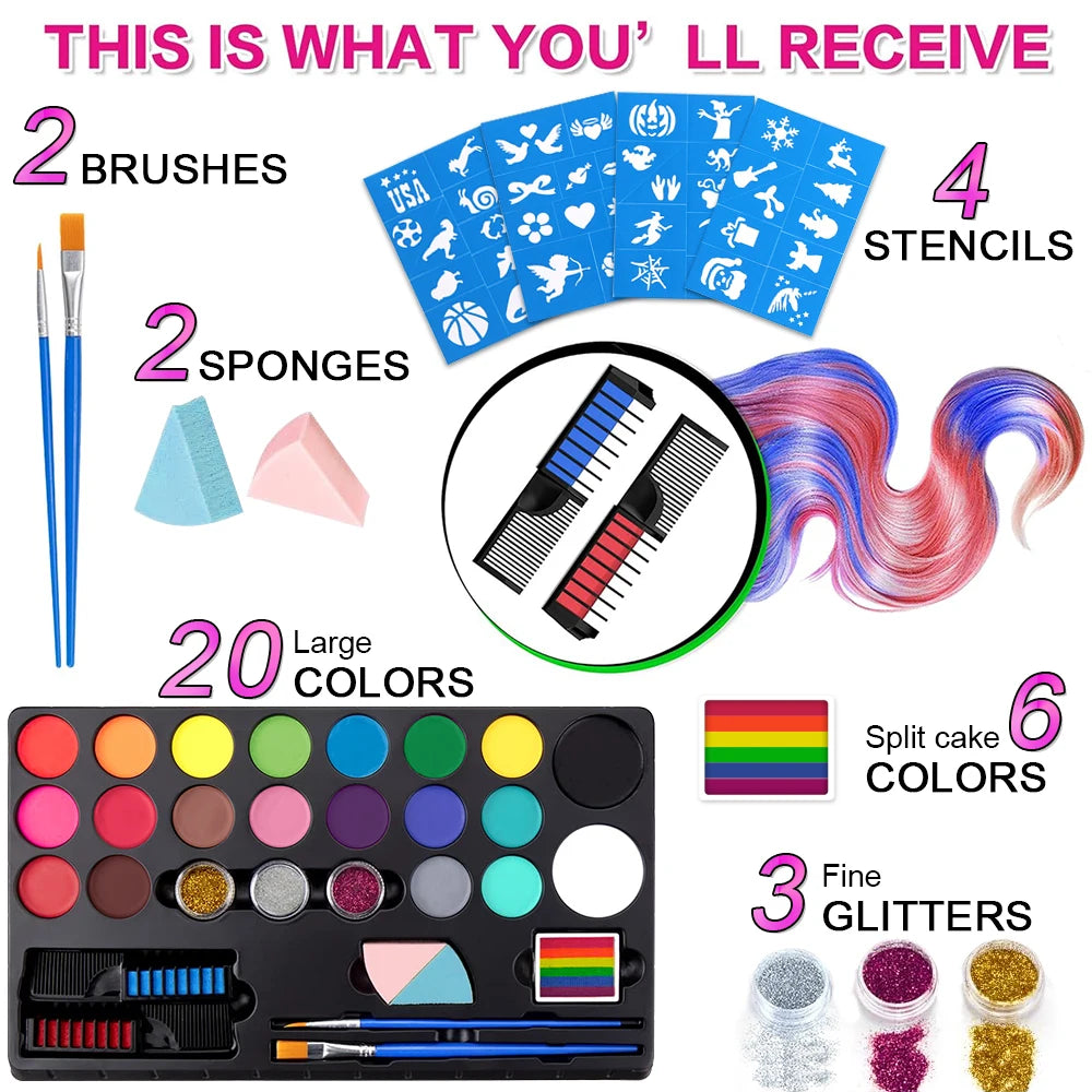 All-in-One Professional Face and Body Painting Makeup Kit