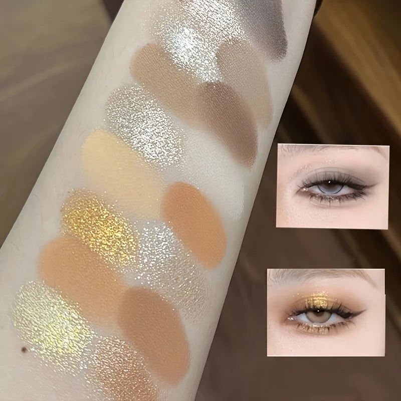 16-Color Pearlescent Eyeshadow Palette for Everyday Makeup