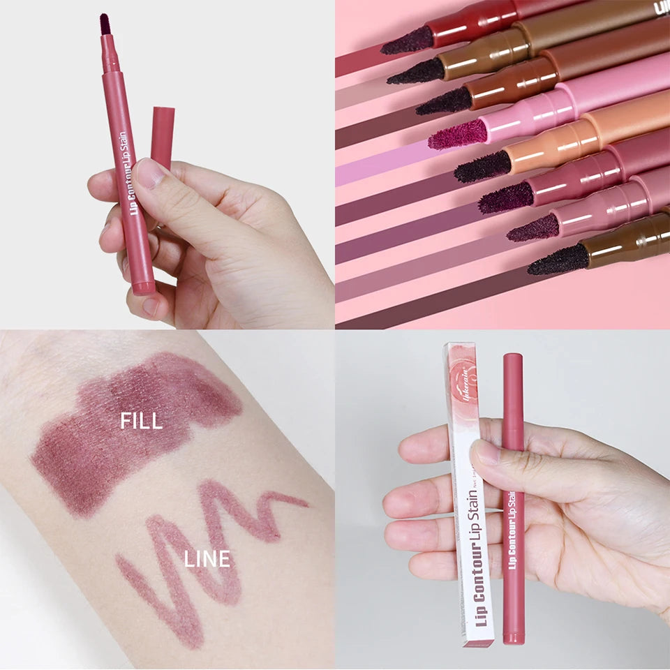 Dual-Sided Long-Lasting Lip Stain and Liner Pen