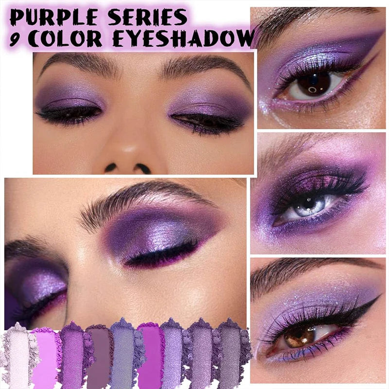 9-Color Purple Eyeshadow Palette - 2
