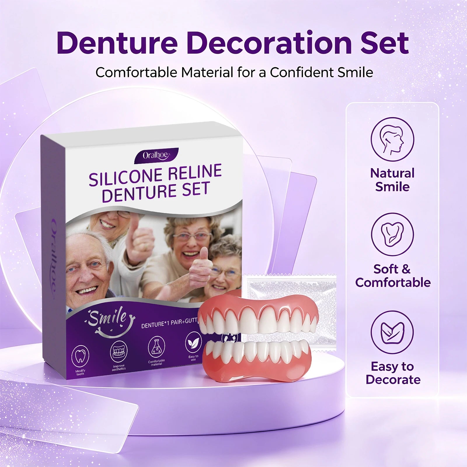 Cosmetic Silicone Denture Set for Instant Natural Smile - 6