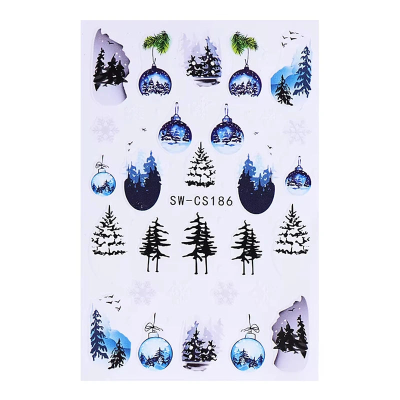 Festive Christmas Holiday Nail Art Decals - 19
