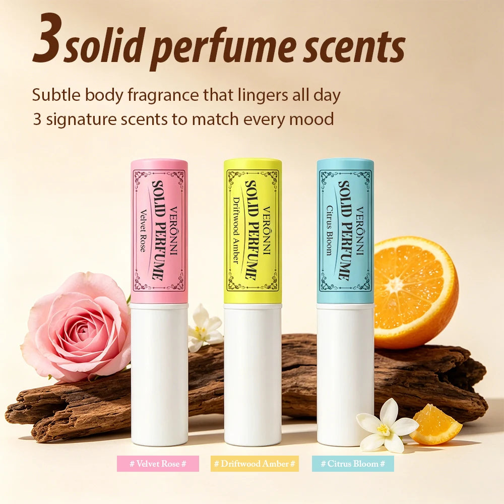 Portable 3-Piece Solid Perfume Stick Set for Long-Lasting Fragrance