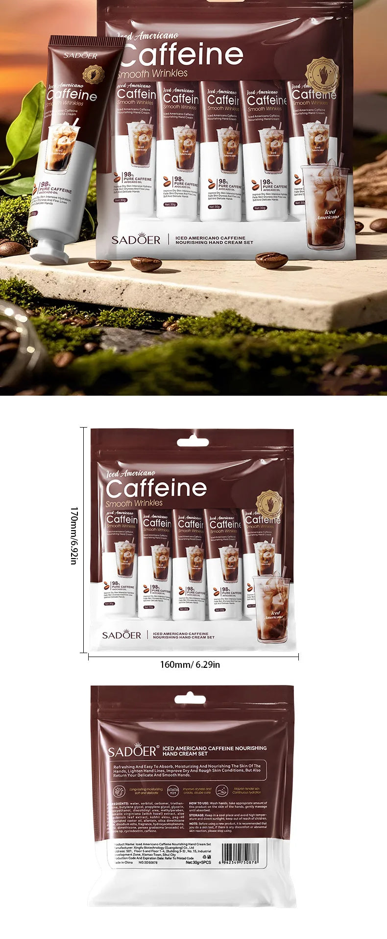 Iced Americano Nourishing Hand Cream Set for Dry Hands
