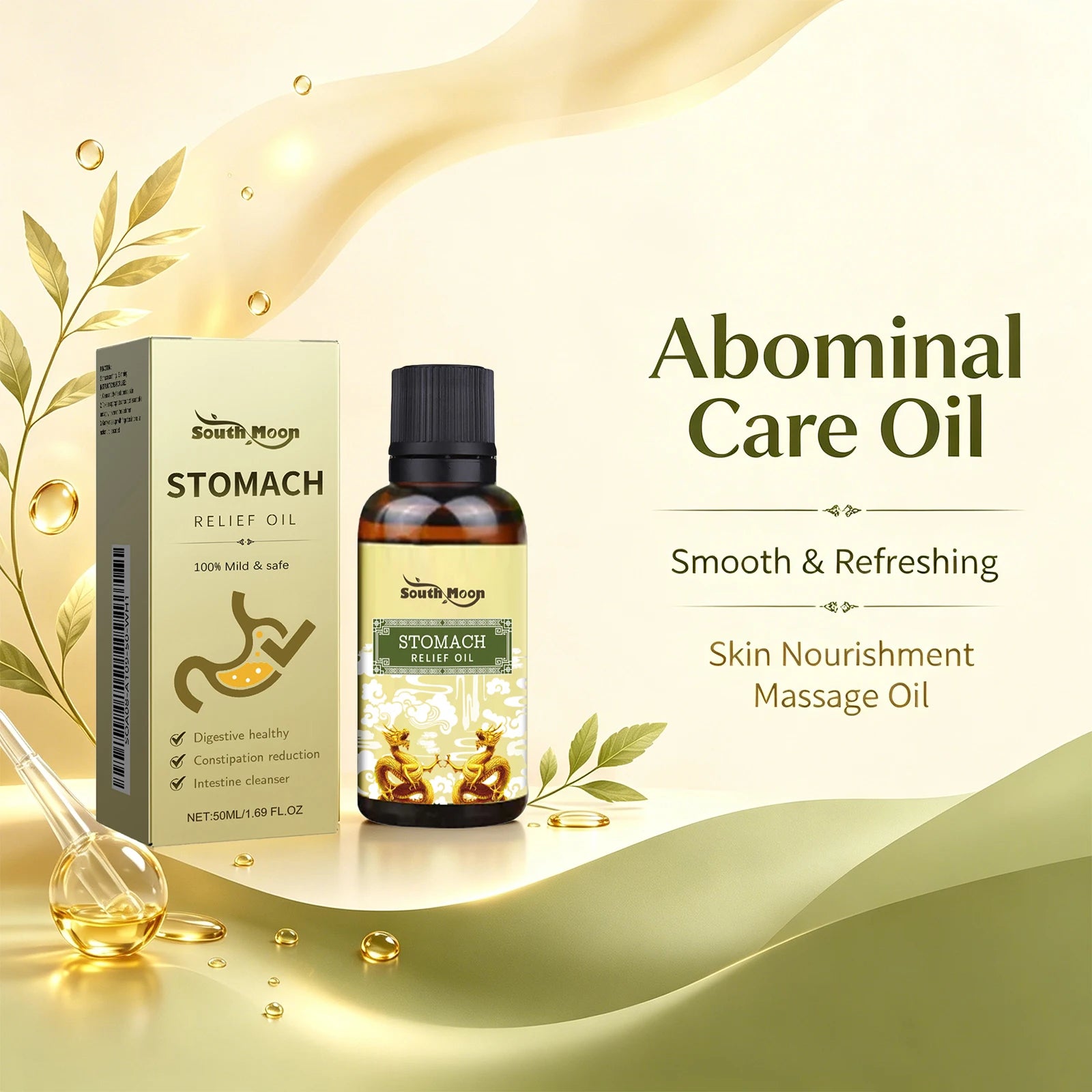 Herbal Abdominal Massage Oil for Natural Digestive Relief - 2