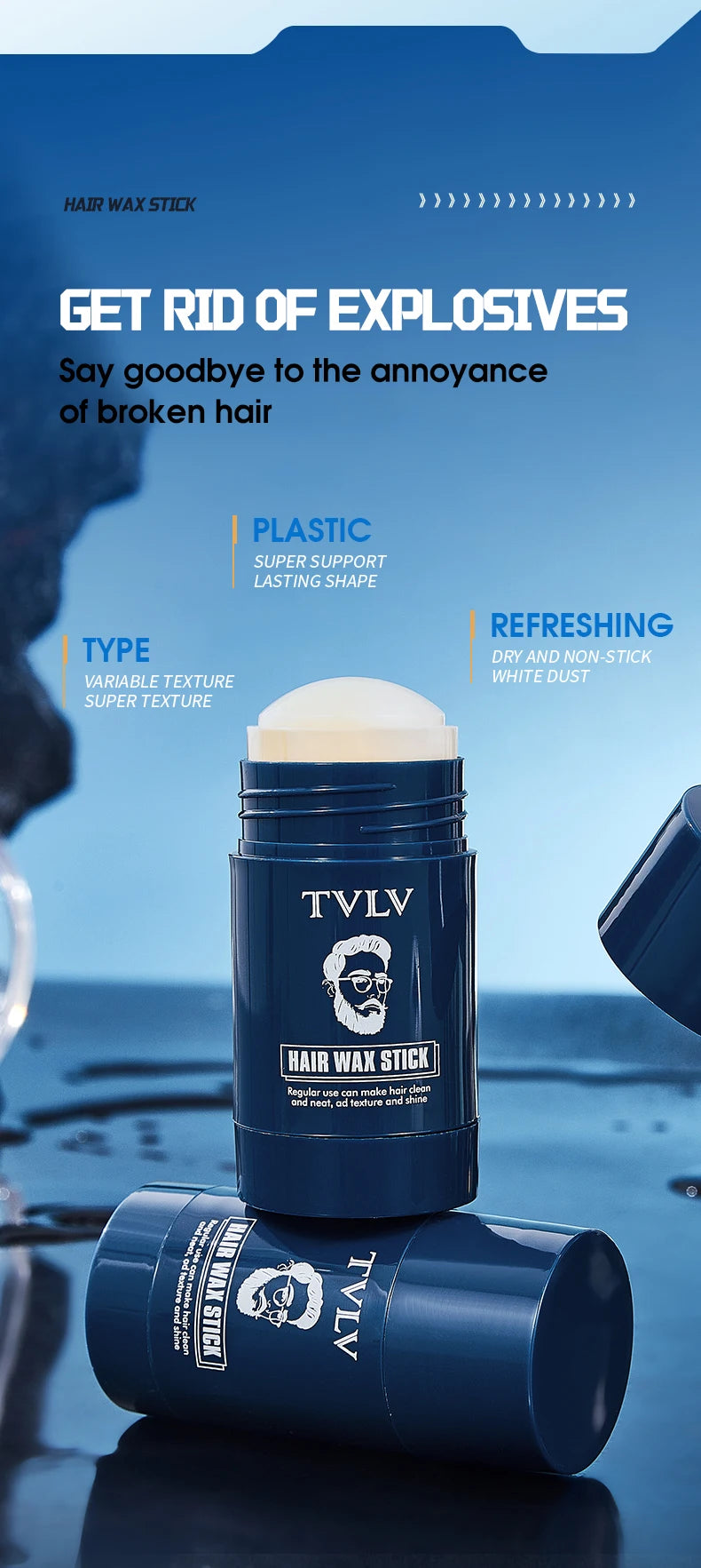 Strong Hold Hair Styling Wax Stick for Men