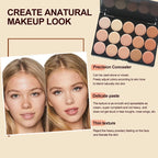 15-Color Professional Facial Concealer Palette and Brush