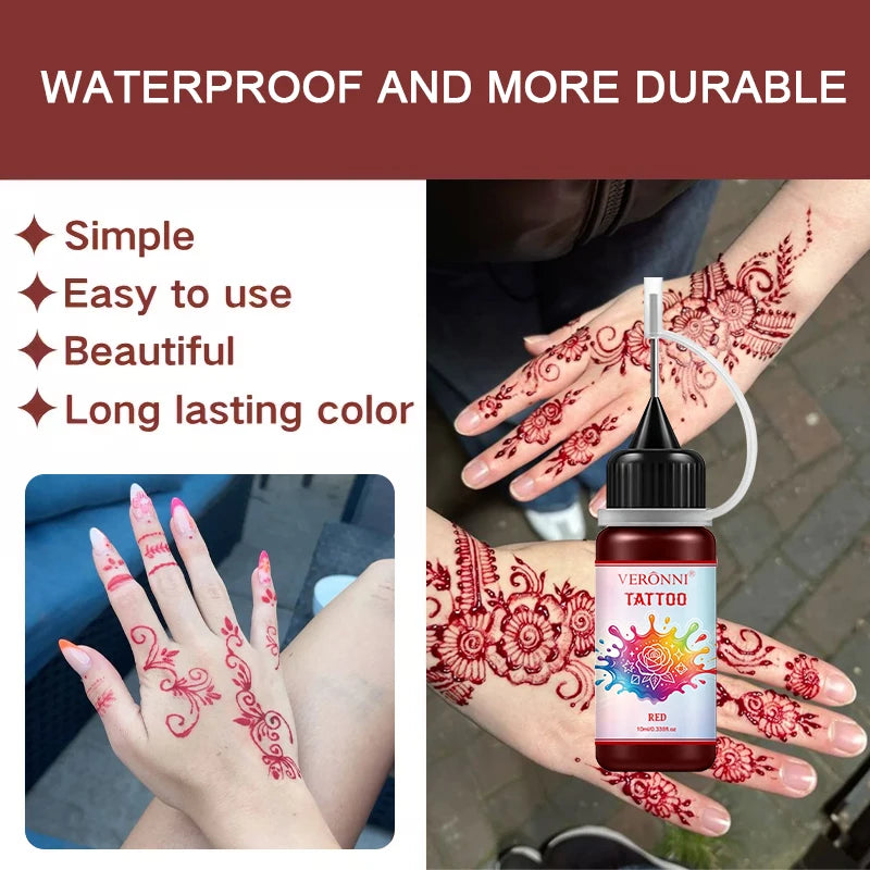 DIY Temporary Tattoo Ink Set with Stencils - 11