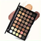 40-Color Professional Eyeshadow Palette with Makeup Brush Set