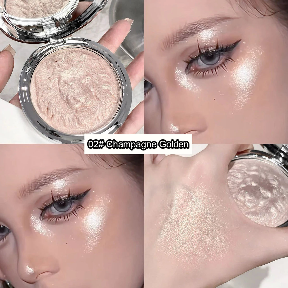 Lion Embossed Shimmer Highlighter Powder