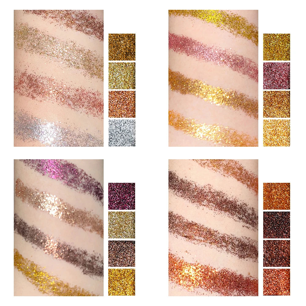 16-Color Glitter Sequin Eyeshadow Palette for Shimmer Makeup