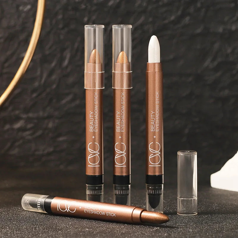 Waterproof Shimmer Eyeshadow Stick for Long-Lasting Eye Makeup