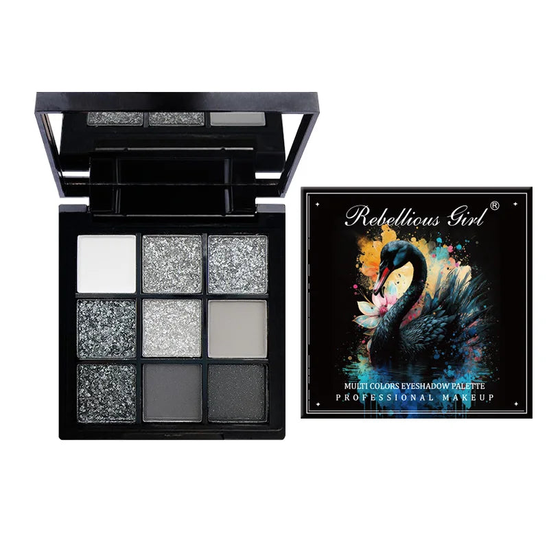 9-Color Smoky Matte and Shimmer Eyeshadow Palette - 19