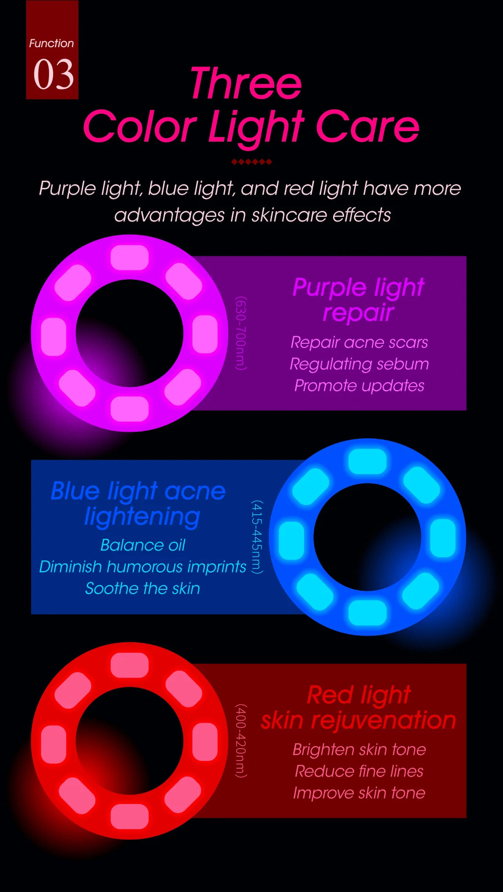 3-in-1 LED Photon Eye and Facial Rejuvenation Wand