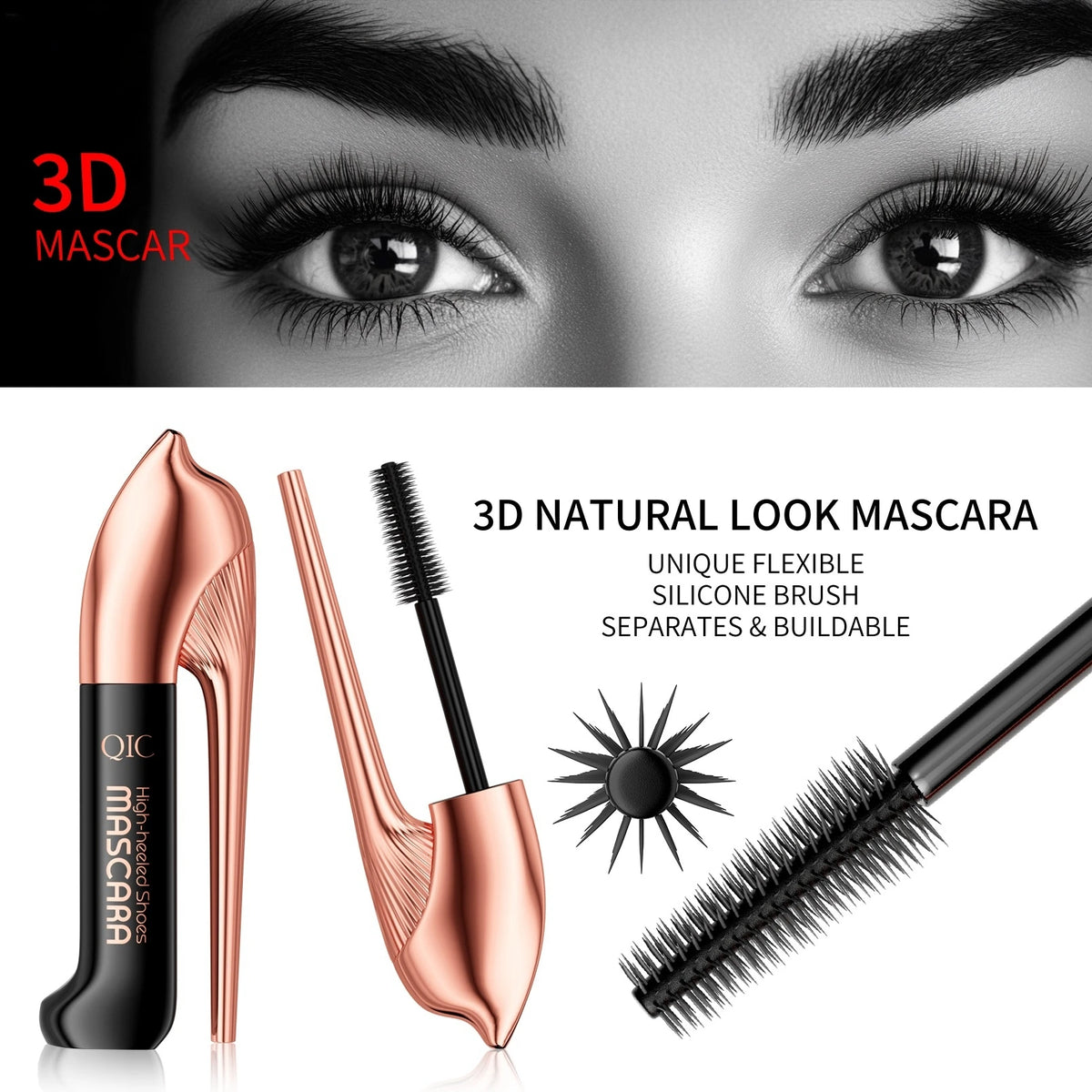 Waterproof High-Heel Design Lengthening Mascara