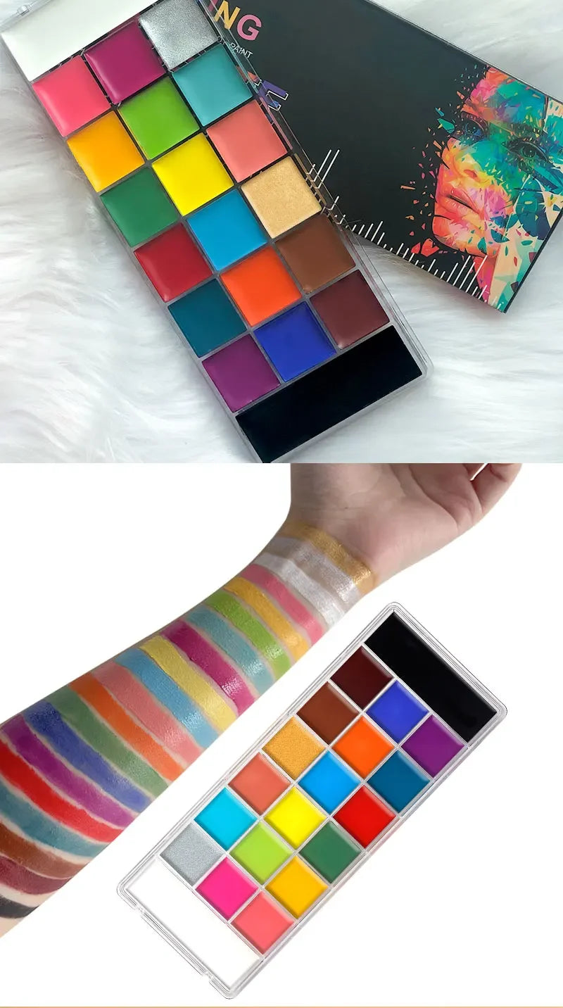 20-Color Professional Face and Body Painting Palette - 7