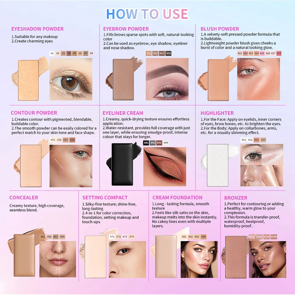 Waterproof Magnetic Eyeshadow Palette Refill - 14