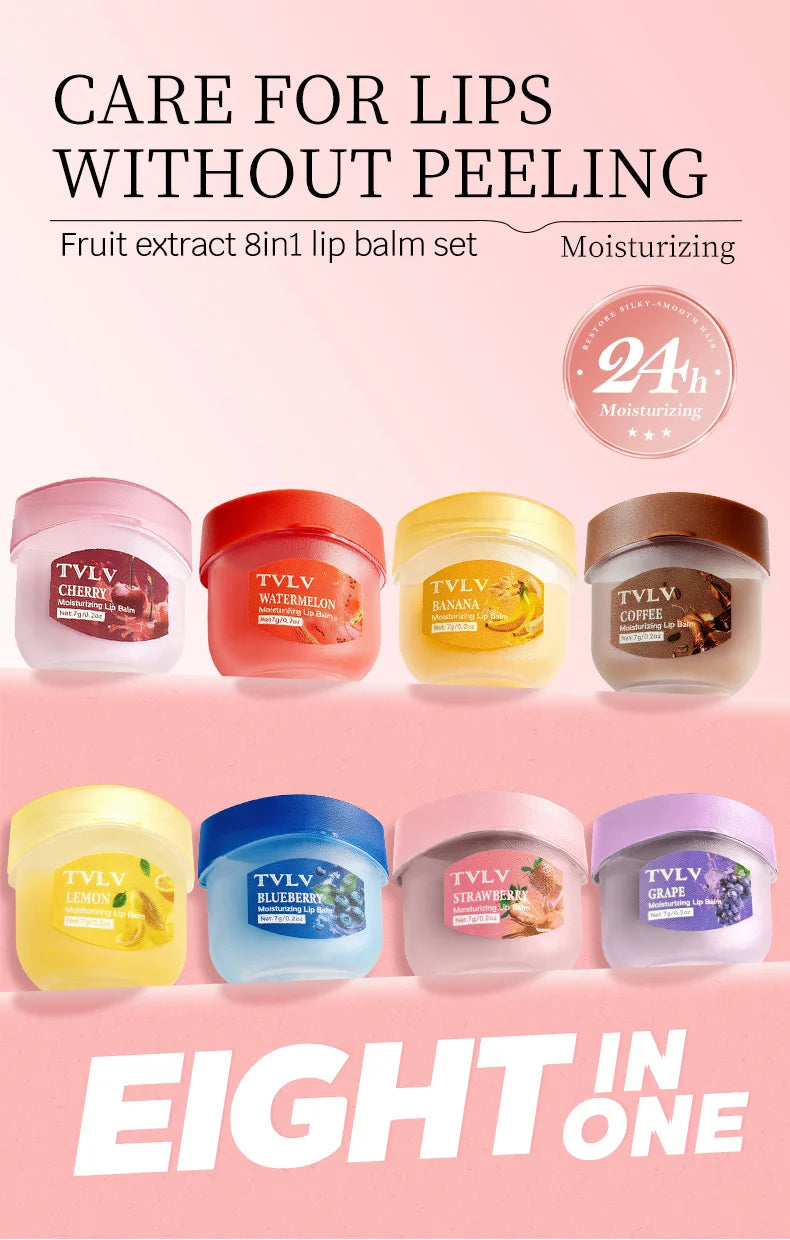 Hydrating Fruit Extract Lip Balm Set for Soft Smooth Lips