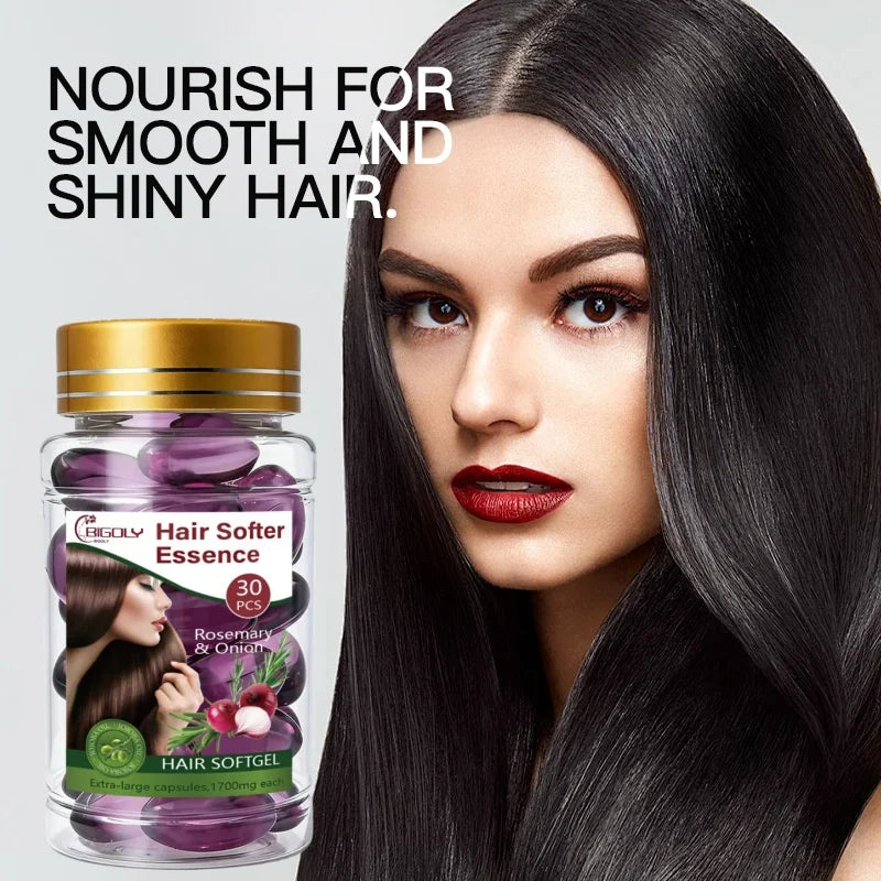 Rosemary Onion Hair Smoothing Serum Capsules for Frizz-Free Shine
