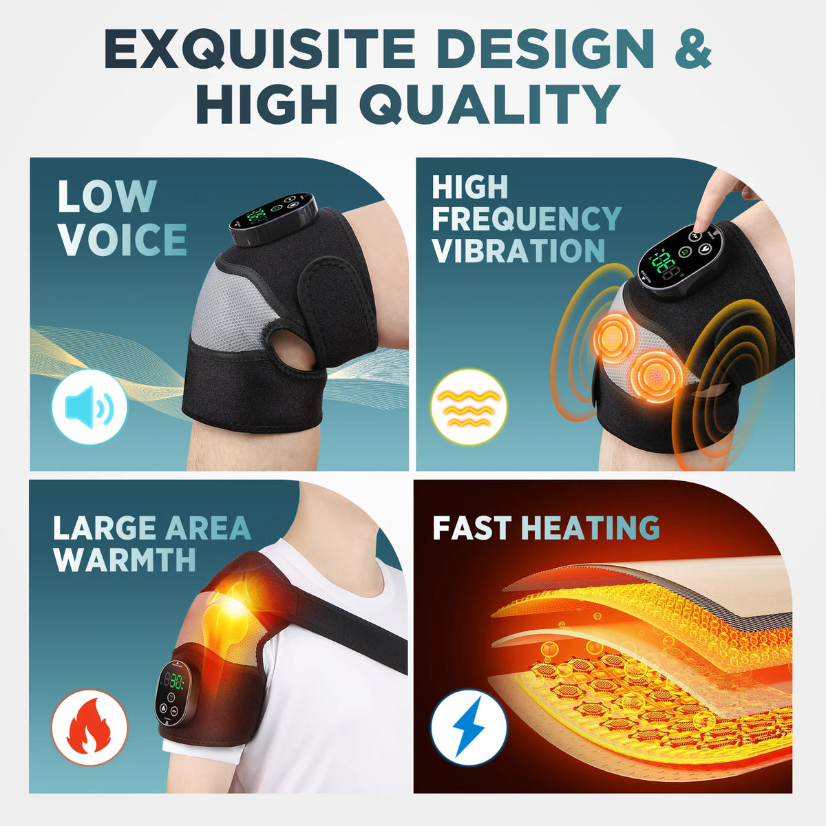 Heated Vibration Massage Wrap for Knee, Shoulder and Elbow