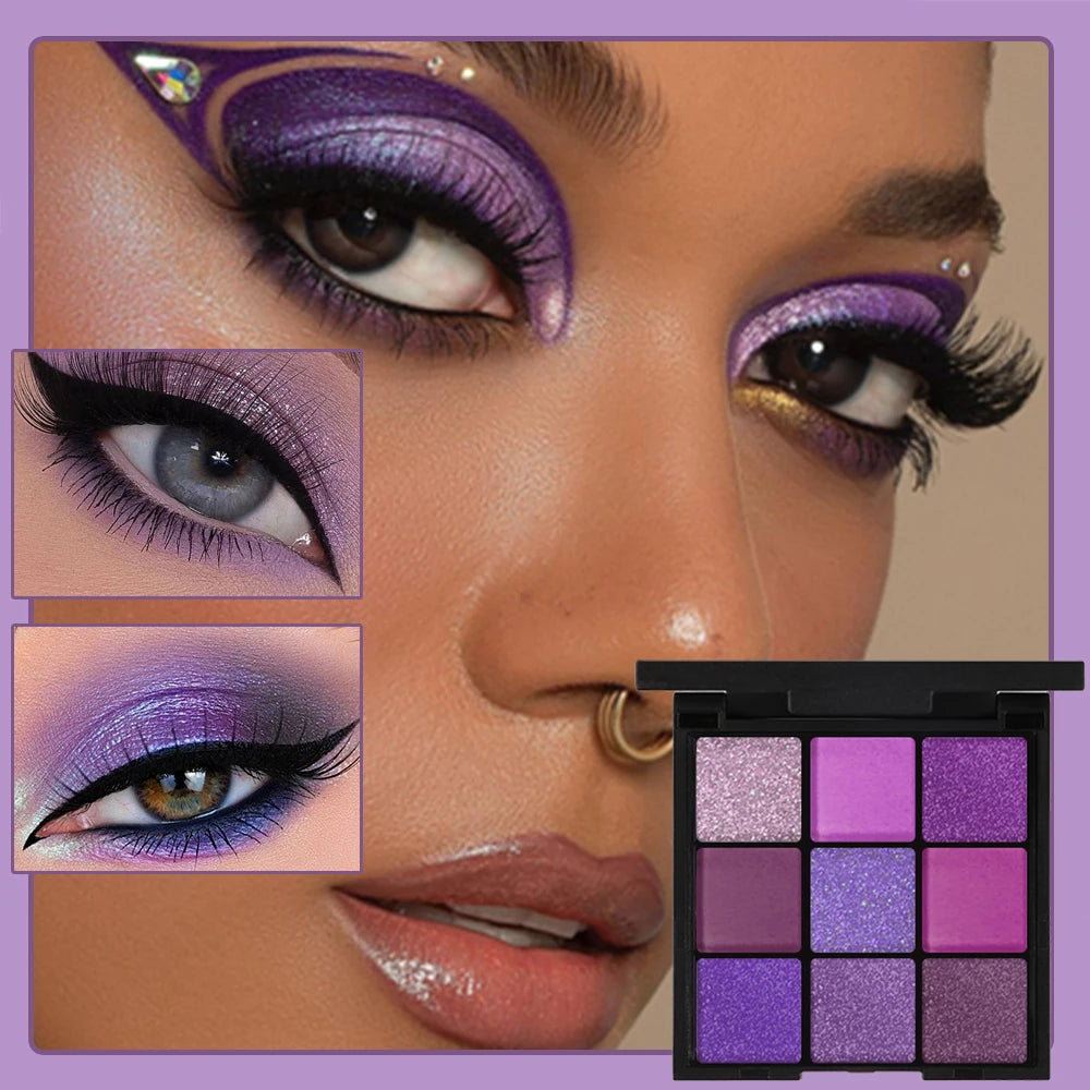 9-Color Purple Eyeshadow Palette