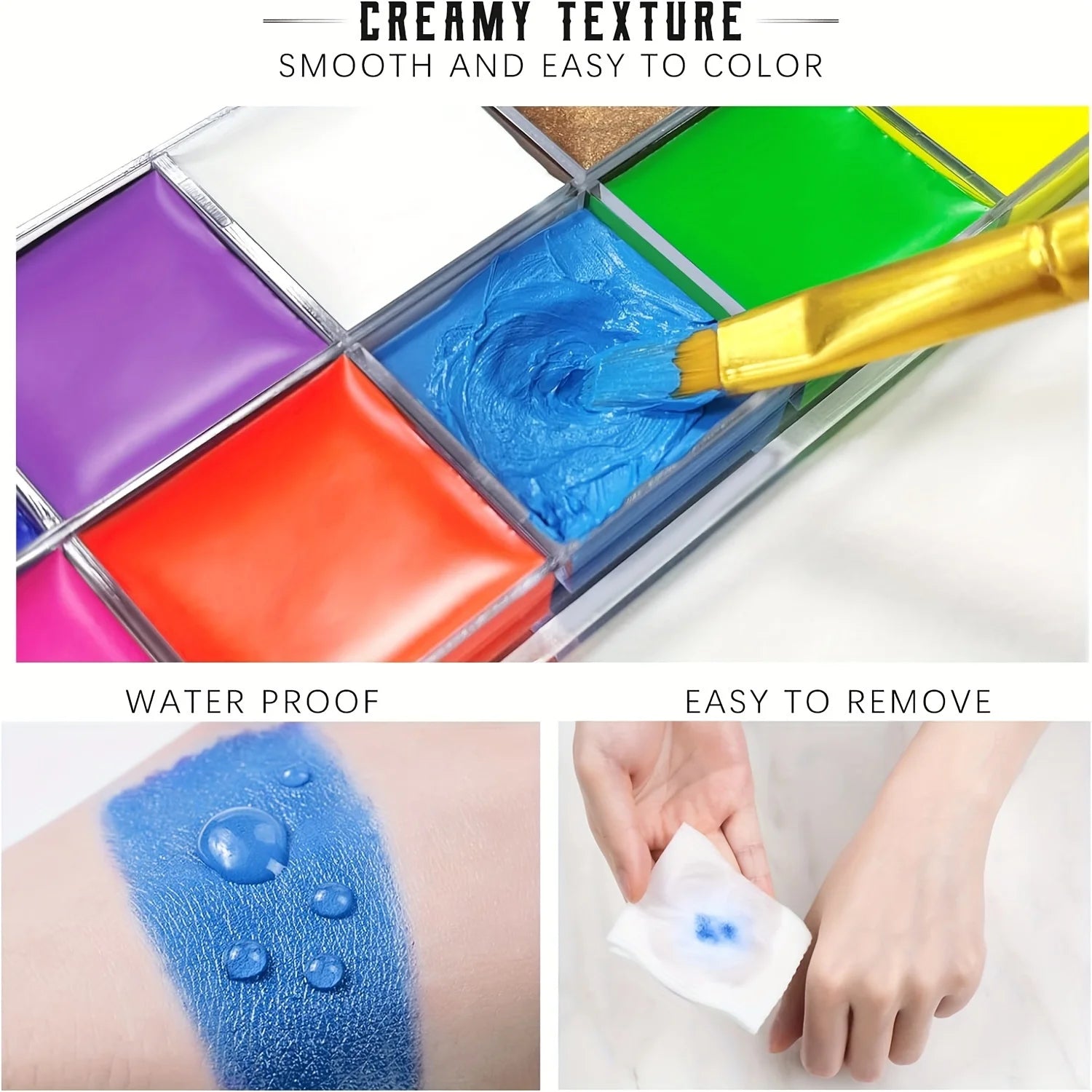 12-Color UV Luminous Face and Body Paint Palette - 6