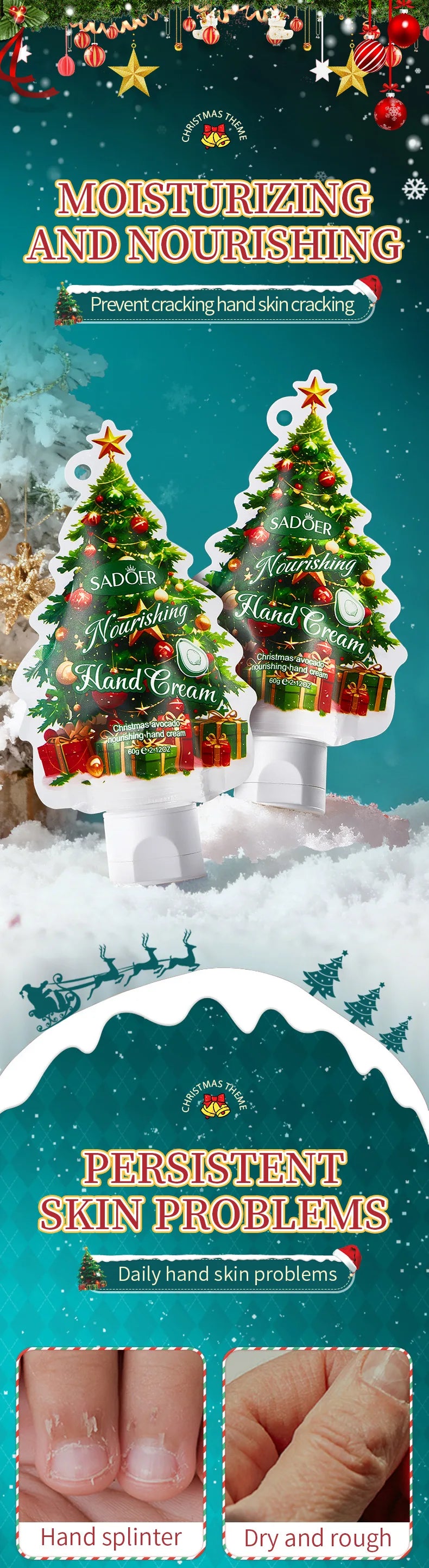Moisturizing Christmas Hand Cream for Dry Winter Skin