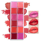 12-Color Moisturizing Lip Gloss Palette for Long-Lasting Makeup