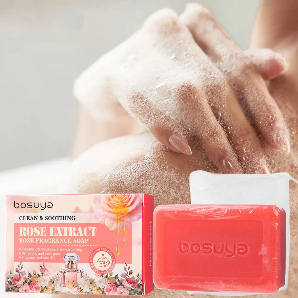 Hydrating Rose Essence Bar Soap for Gentle Skin Cleansing