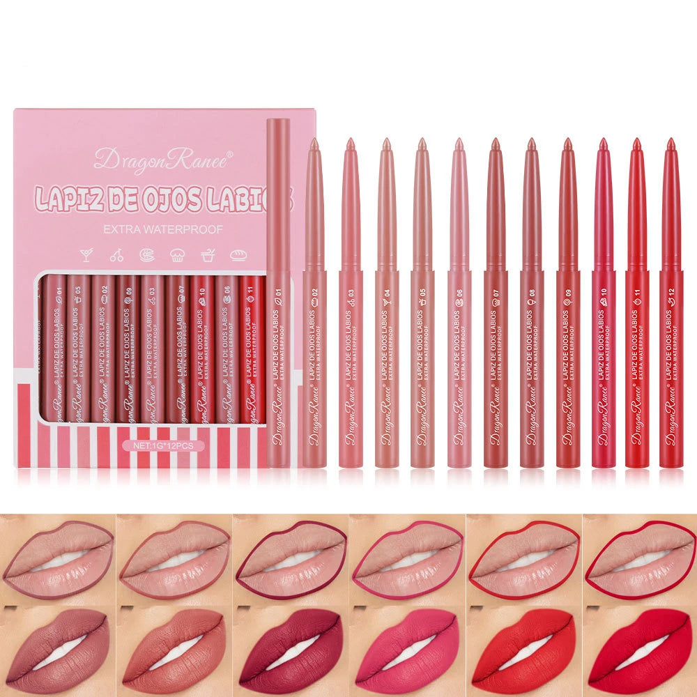 Waterproof Matte Lip Liner Pencil Set - 1