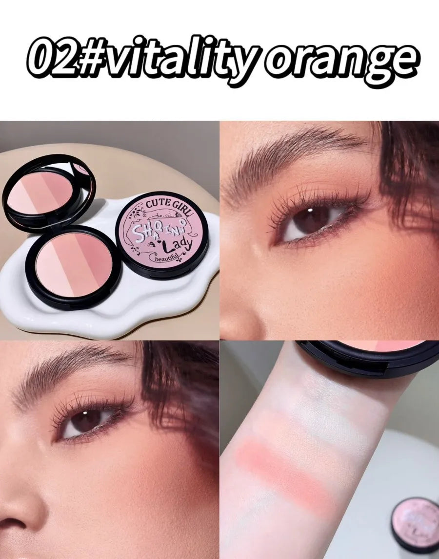Triple-Tone Gradient Matte Highlighter and Blush Palette