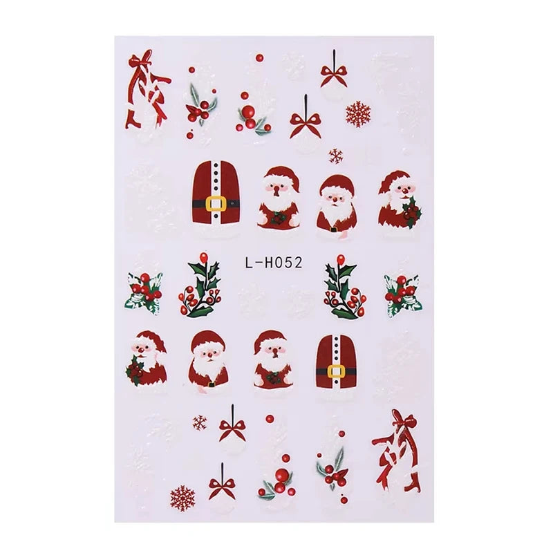 Festive Christmas Holiday Nail Art Decals