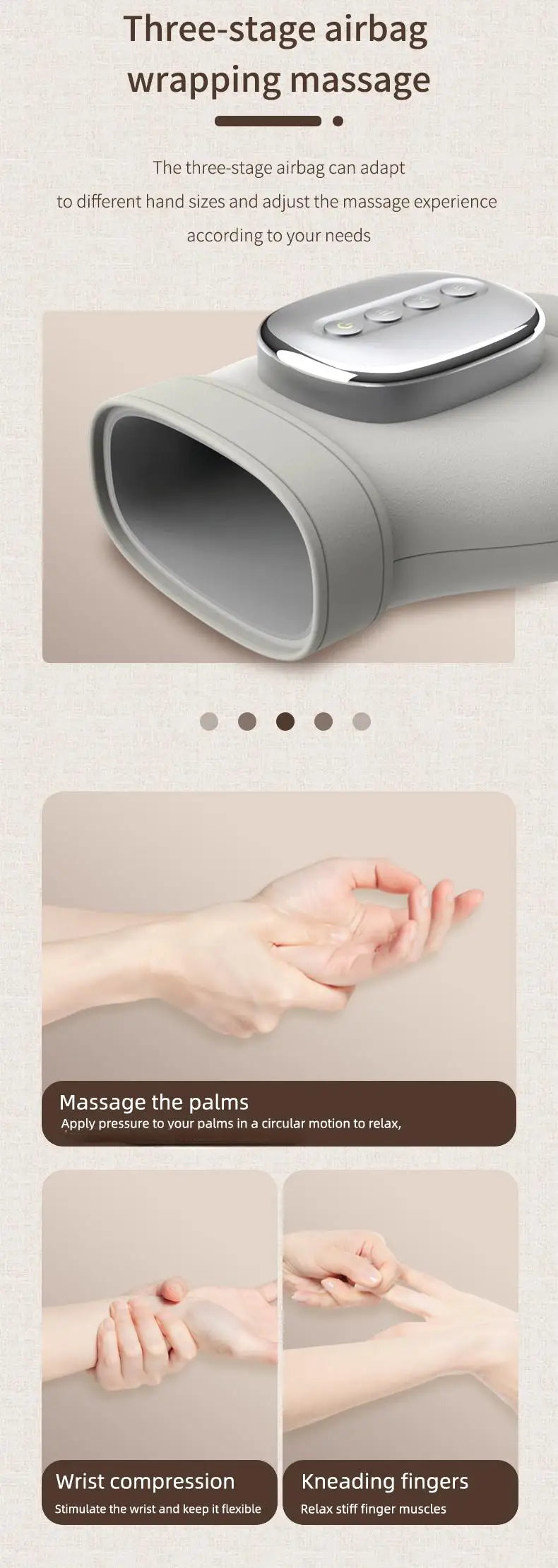 Electric Hand and Wrist Massager with Heat and Air Compression
