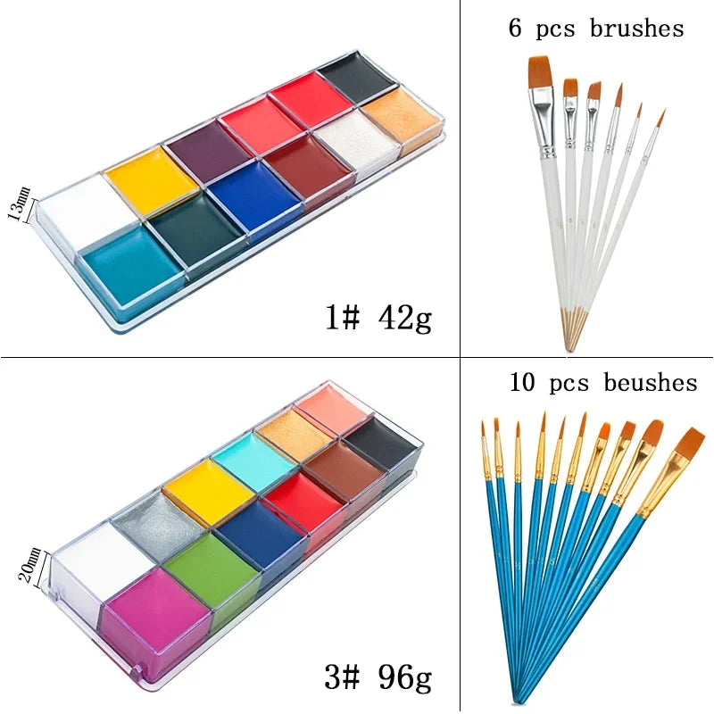 Professional Face and Body Painting Makeup Kit for Halloween - 6