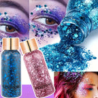 Face and Body Glitter Makeup Set with Application Brush