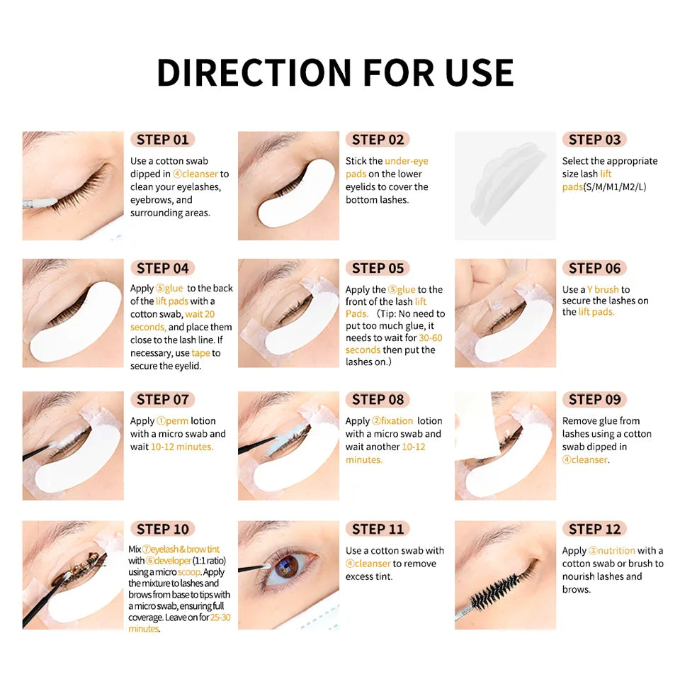 Professional Lash Lift and Brow Tint Kit for Salon Results