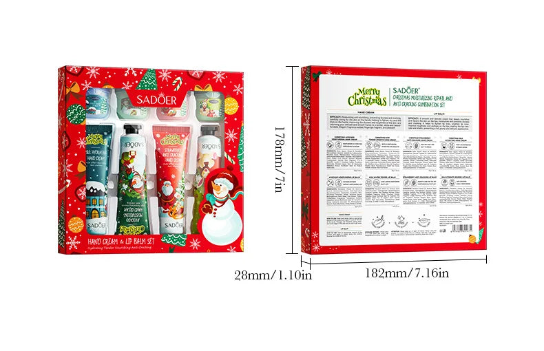 Christmas Moisturizing Hand Cream and Lip Balm Gift Set - 19