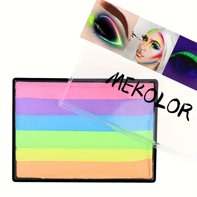 6-Color UV Glow Neon Face and Body Paint Palette