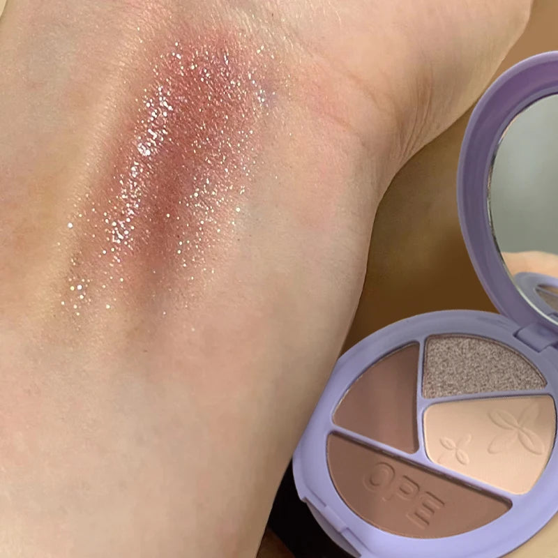 4-Color Earth Tone Eyeshadow Palette for Beginners