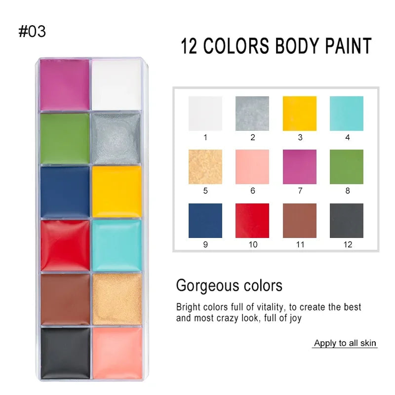 Professional Face and Body Painting Makeup Kit for Halloween