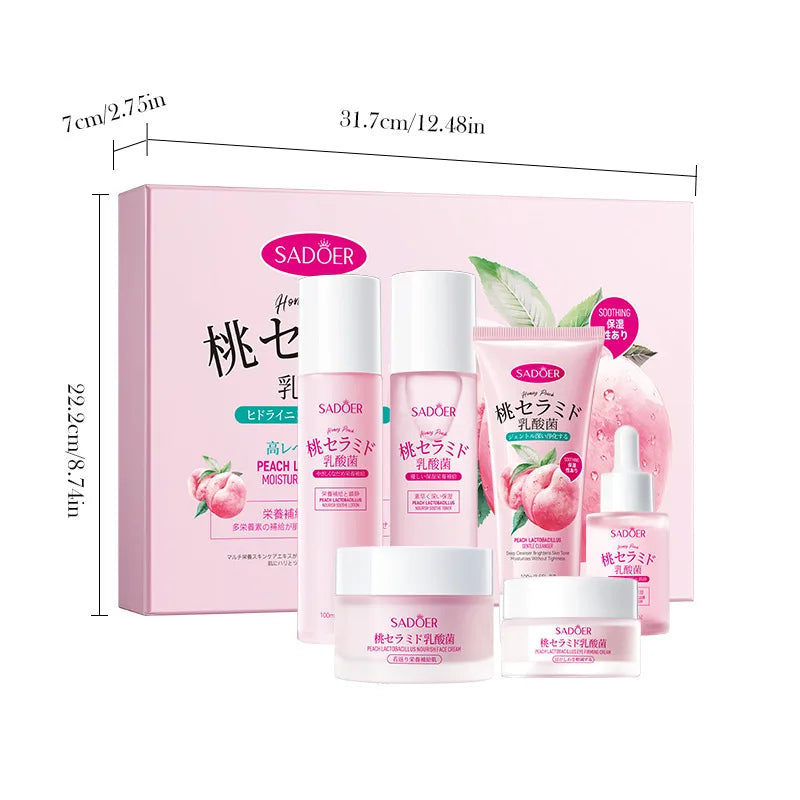 Hydrating Peach Extract 6-Piece Facial Skincare Set