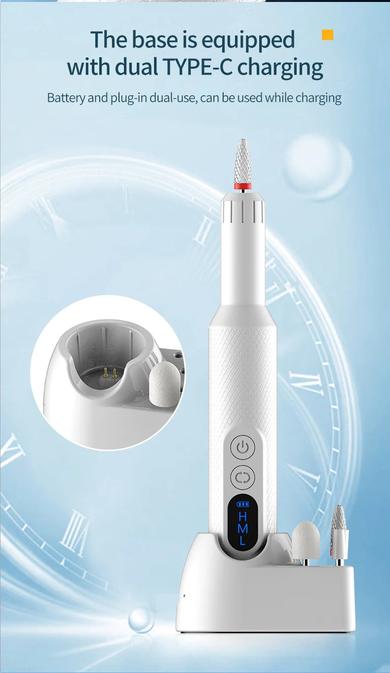 Cordless Electric Nail Drill for Manicure and Pedicure
