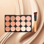 15-Color Professional Facial Concealer Palette and Brush